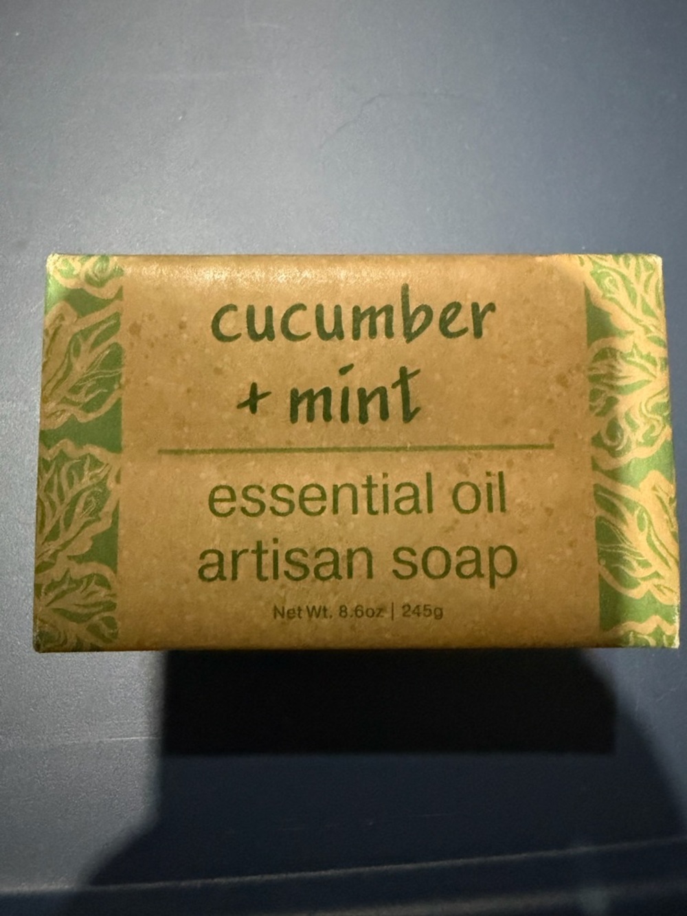Cucumber + Mint Essential Oil Artisan Soap - 8oz Greenwich Nay Trading co. - Picture 3 of 4
